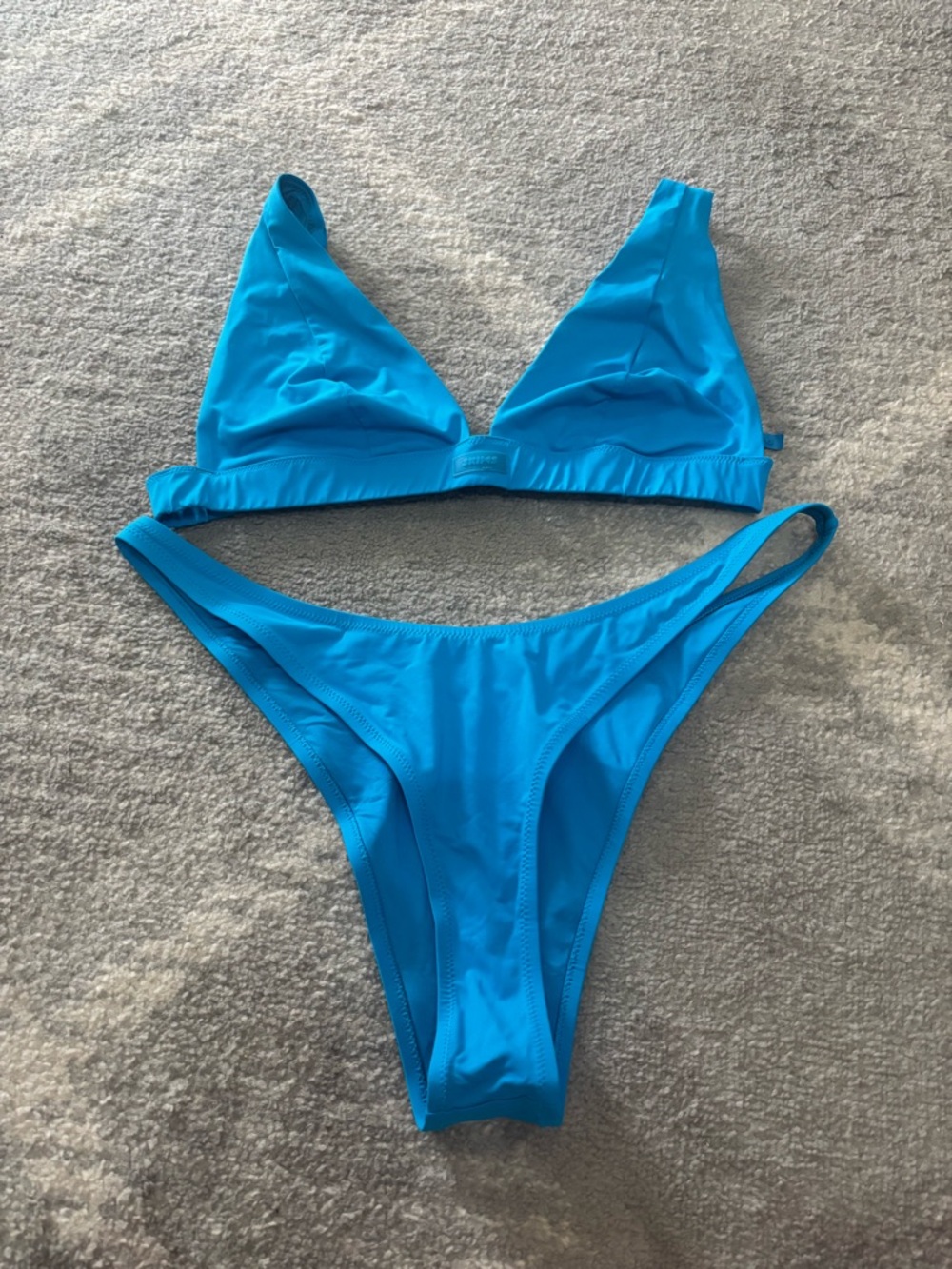 SKIMS Bright Blue Triangle Bikini Set